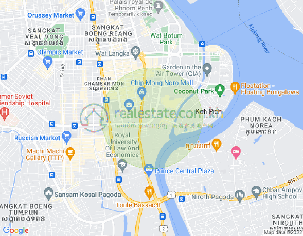 แผนที่ โตนเลบาสัก, จัมการมอน, พนมเปญ