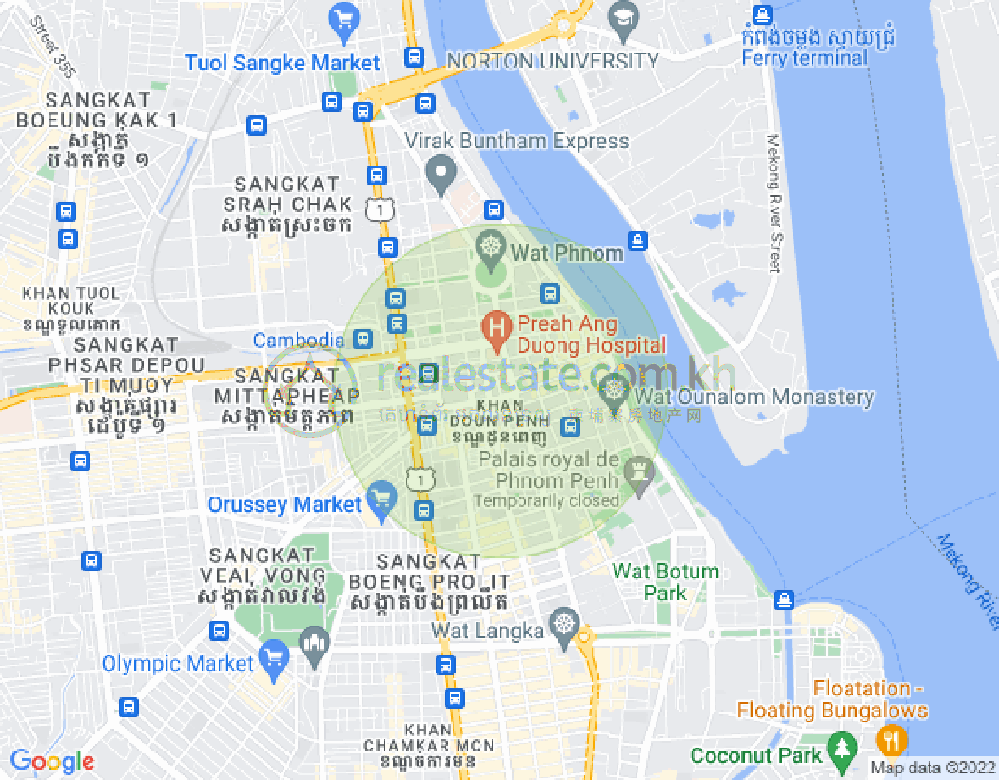 Map of BKK 1, Boeng Keng Kang, Phnom Penh