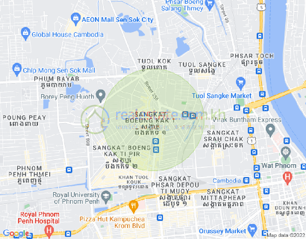 万谷湖1分区, 堆谷区, 金边地图
