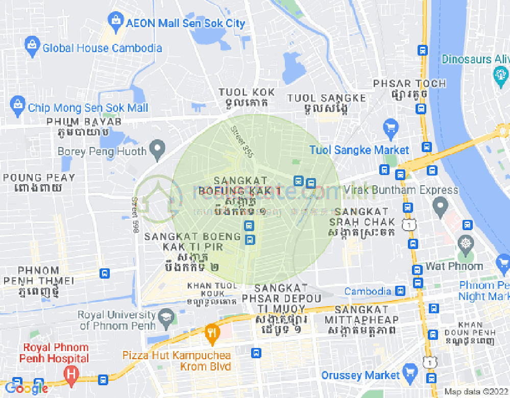 万谷湖1分区, 堆谷区, 金边地图