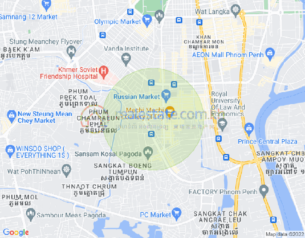 Mapa: Toul Tum Poung 1, Chamkarmon, Phnom Penh