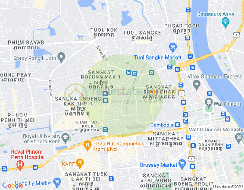 万谷湖1分区, 堆谷区, 金边地图