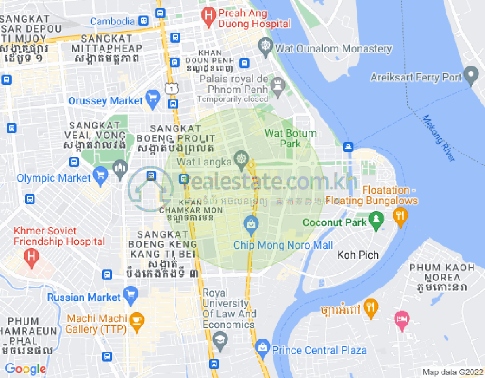 Carte de BKK 1, Boeng Keng Kang, Phnom Penh