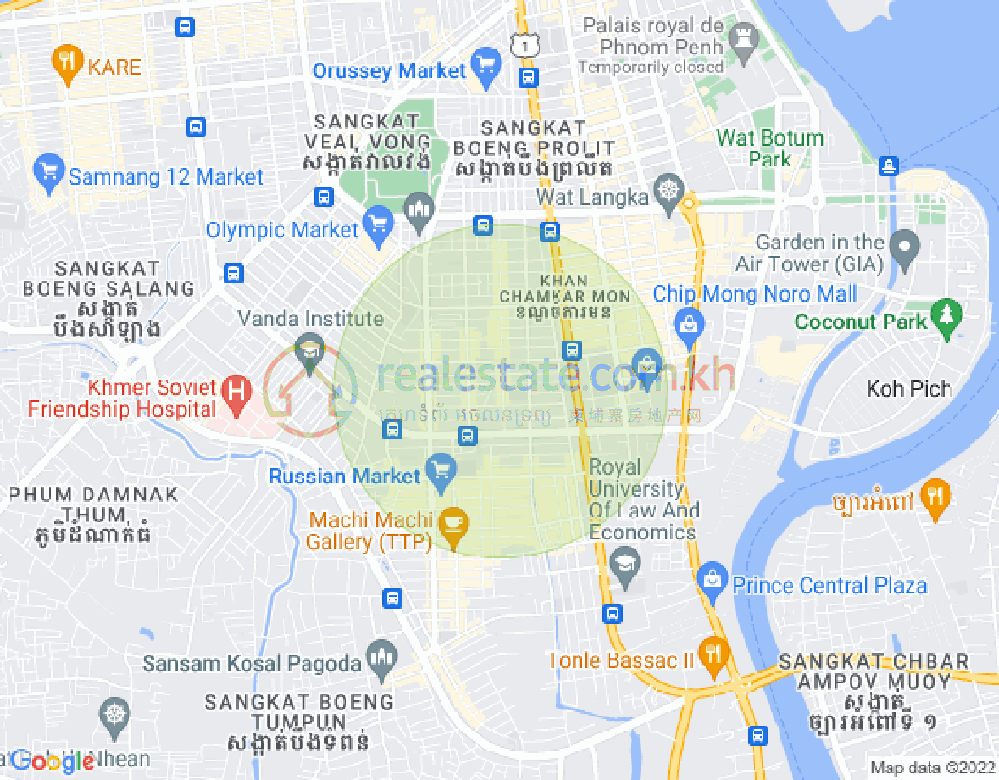 Mapa: BKK 3, Boeng Keng Kang, Phnom Penh