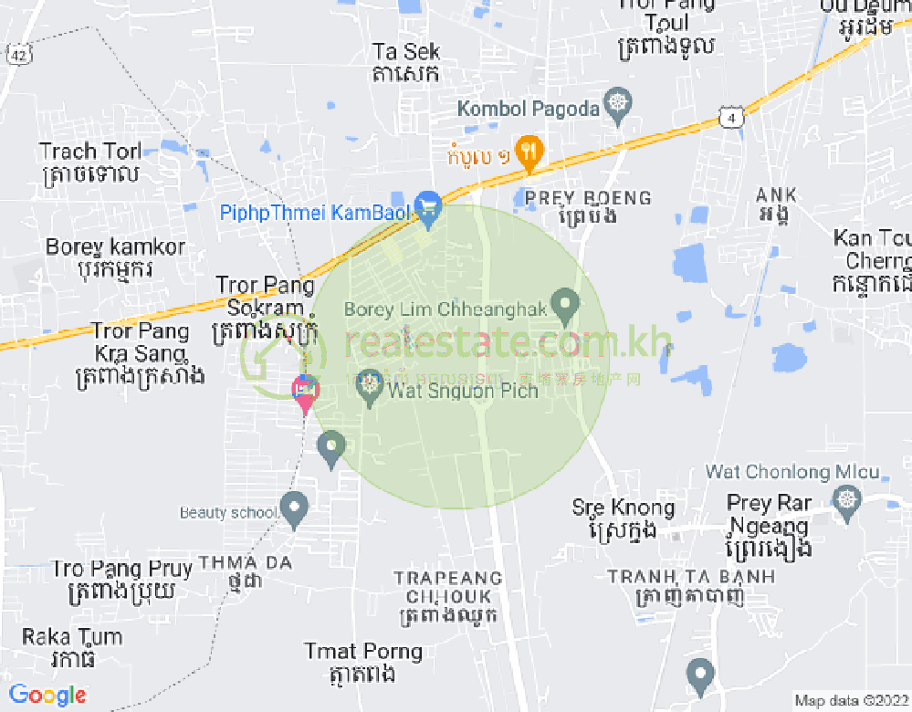 カンタオク, カンボール, プノンペンの地図