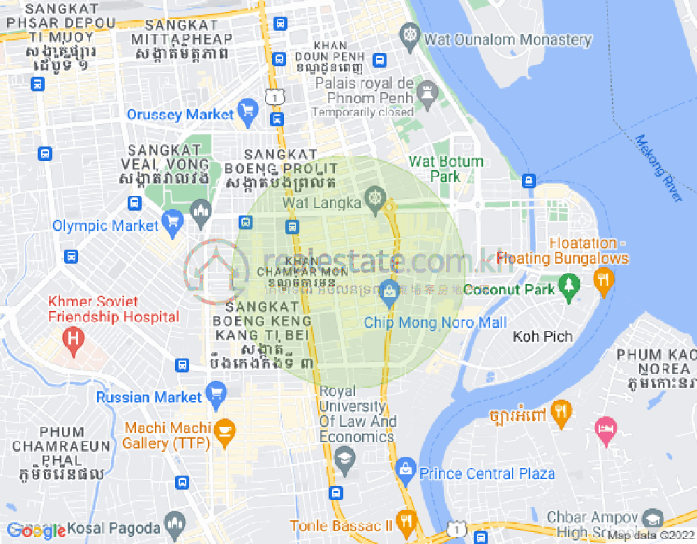 万景岗2分区（BKK2), 波哥堪, 金边地图