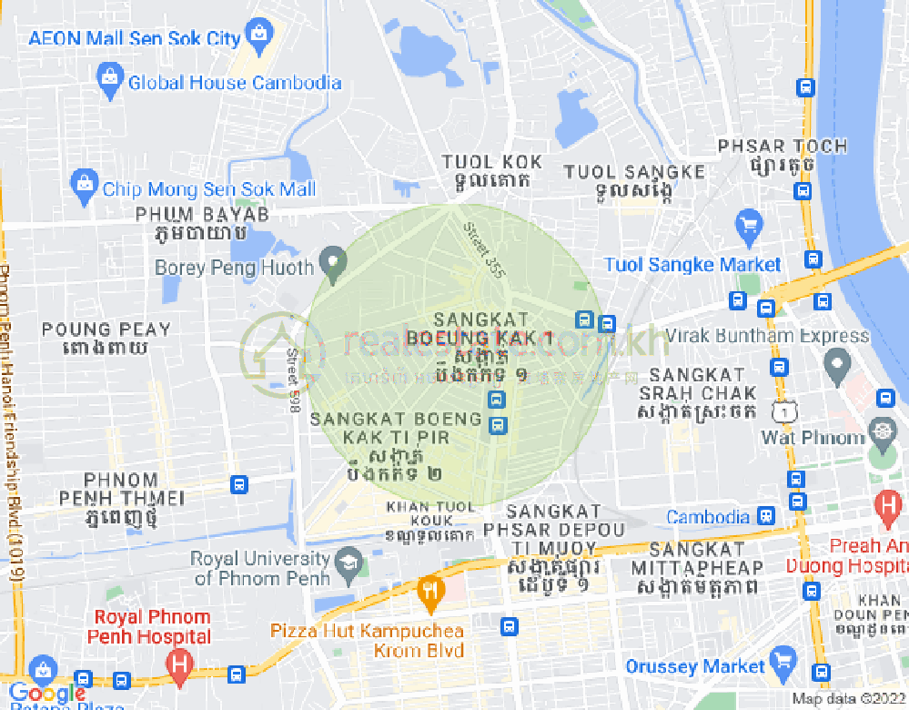万谷湖1分区, 堆谷区, 金边地图