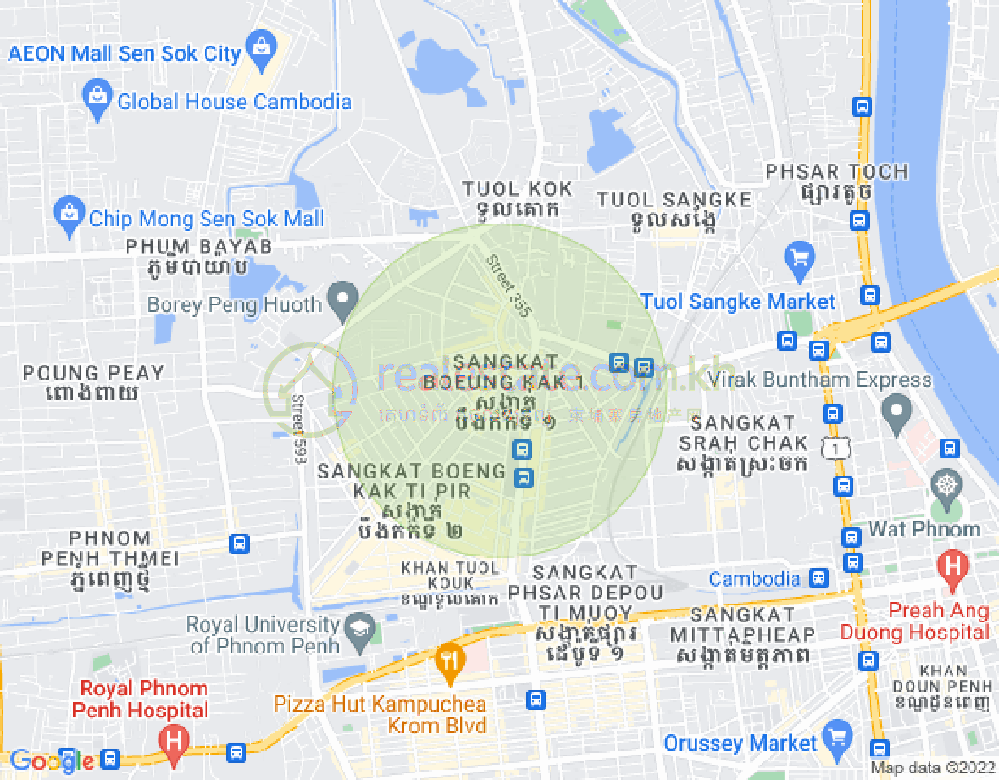 万谷湖1分区, 堆谷区, 金边地图