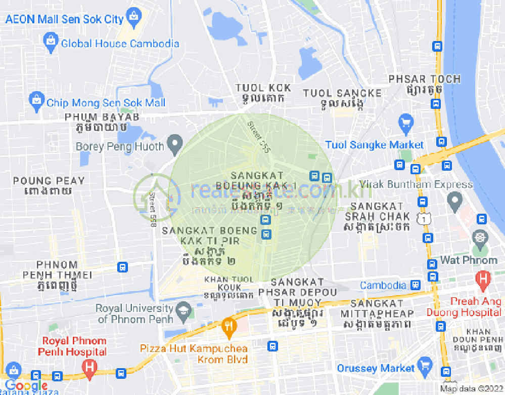 万谷湖1分区, 堆谷区, 金边地图