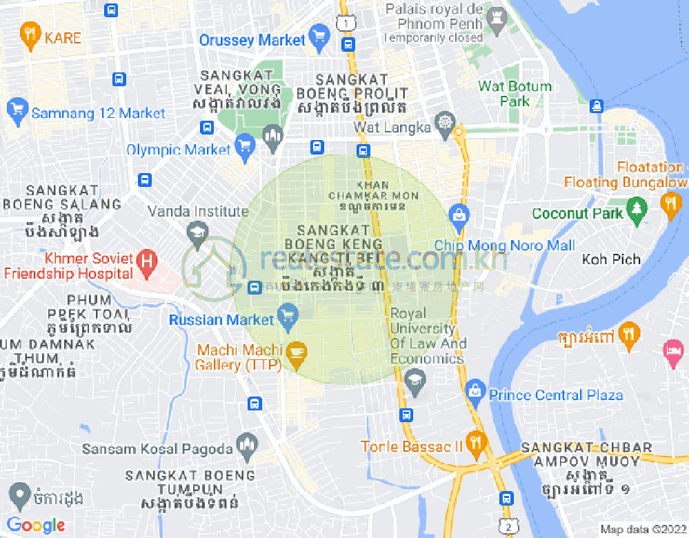 Mapa: BKK 3, Boeng Keng Kang, Phnom Penh