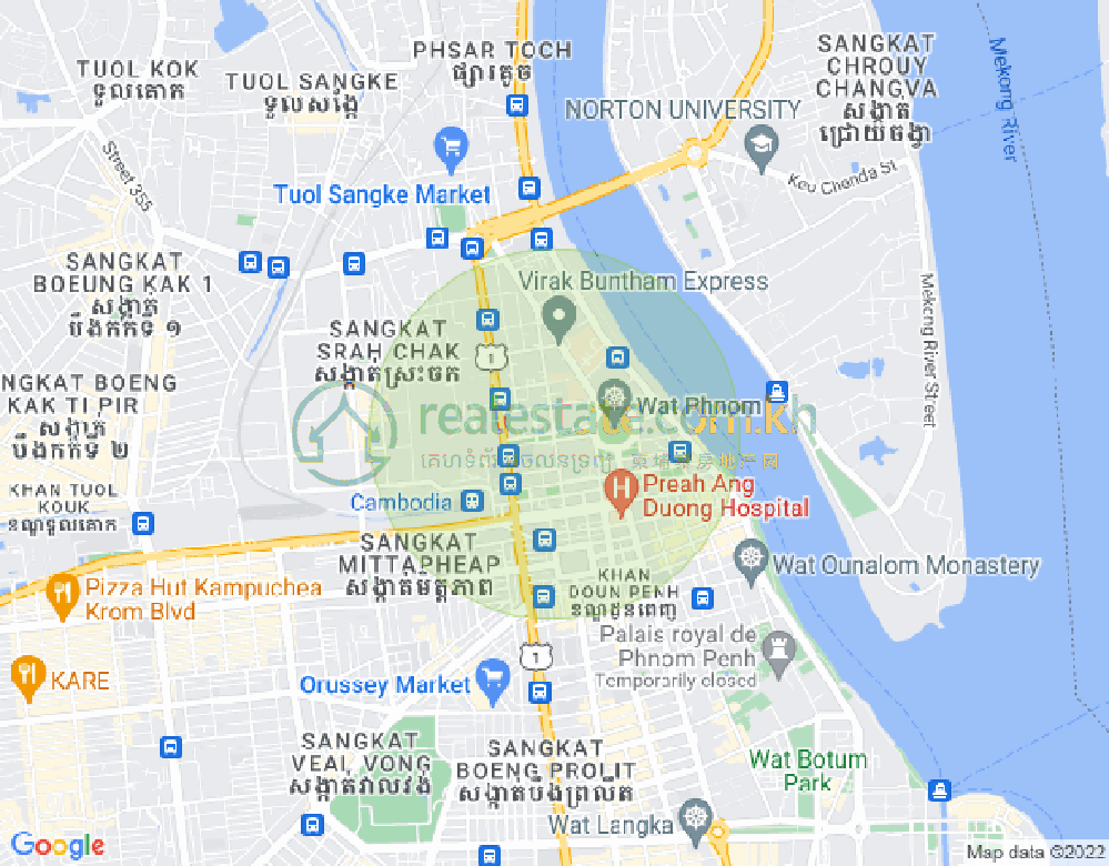Mapa: Phsar Kandal I, Daun Penh, Phnom Penh