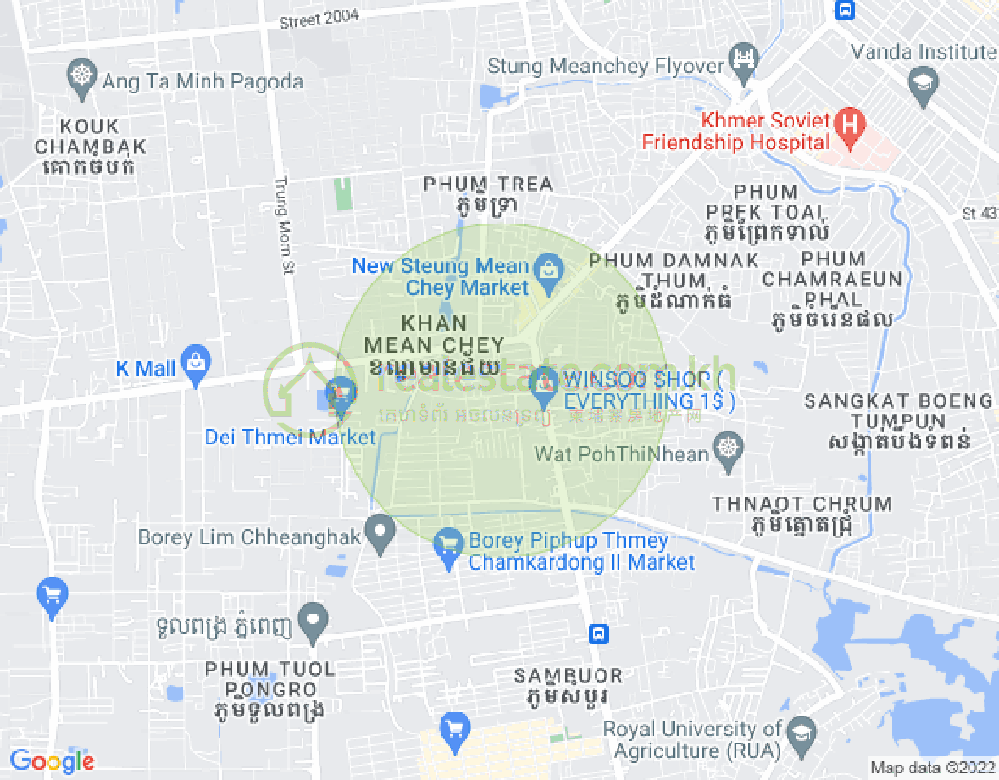 แผนที่ สตึงเมียนเจย, เมียนเจ็ย, พนมเปญ