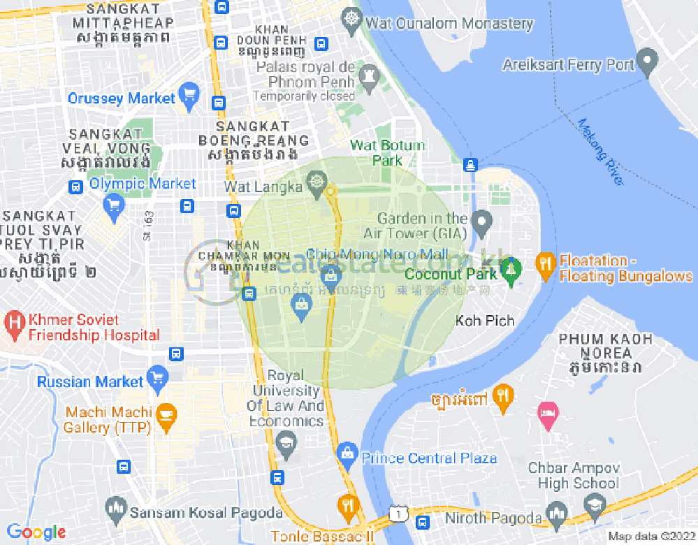 Carte de BKK 1, Boeng Keng Kang, Phnom Penh