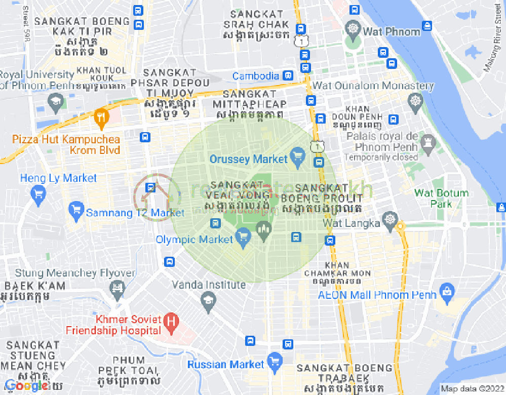 Mapa: Veal Vong, 7 Makara, Phnom Penh