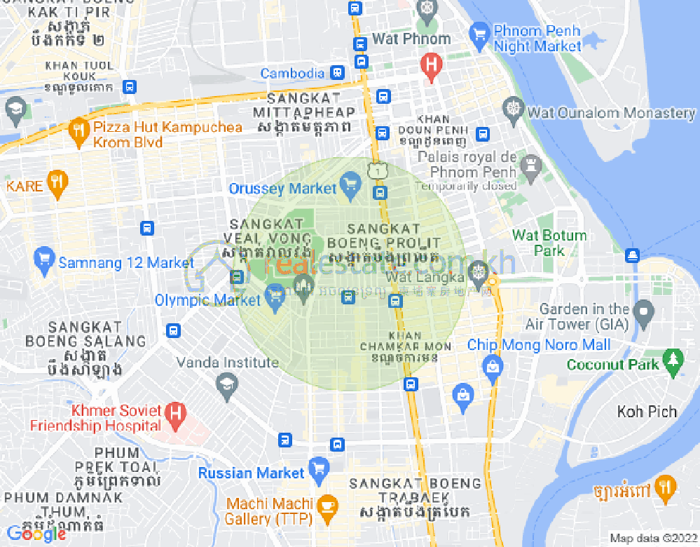 แผนที่ Boeung Prolit, เจ็ดมกรา, พนมเปญ