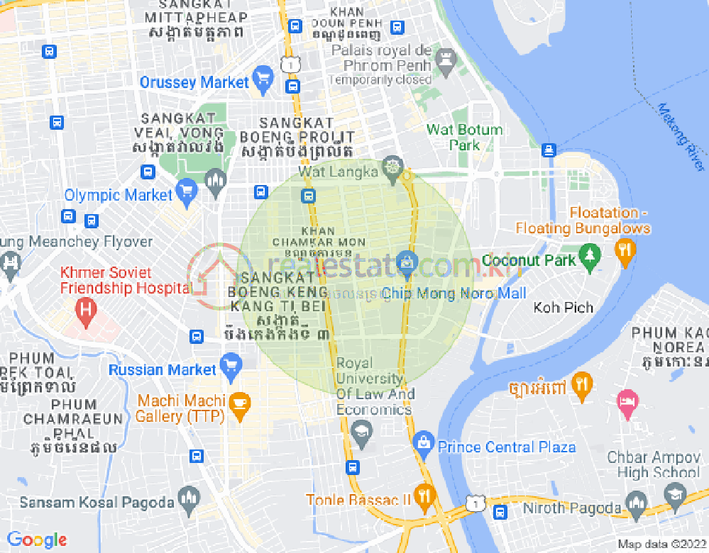 Карта Тул Том Пунг 1, Чамкармон, Пномпень