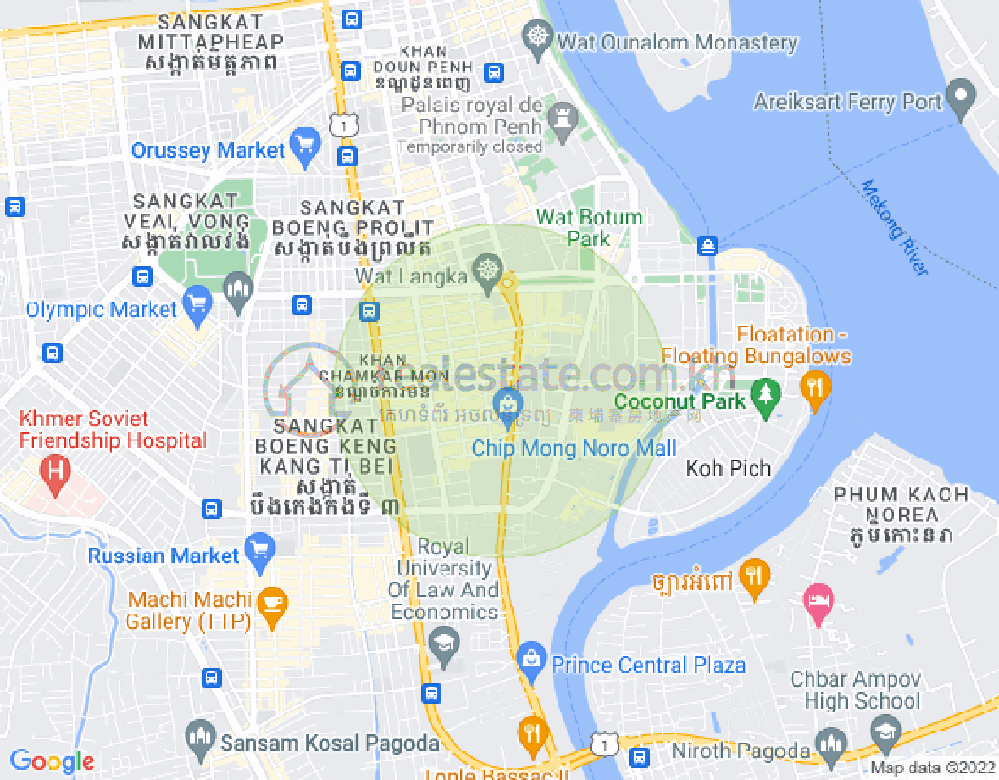Carte de BKK 1, Boeng Keng Kang, Phnom Penh