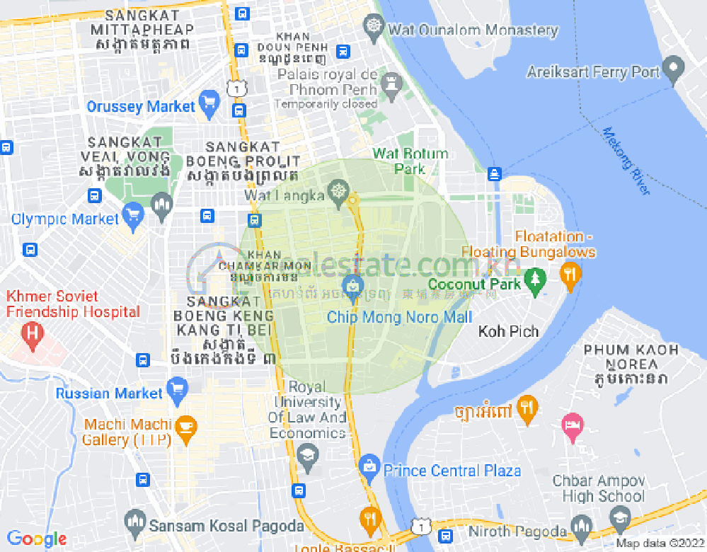 Carte de BKK 1, Boeng Keng Kang, Phnom Penh