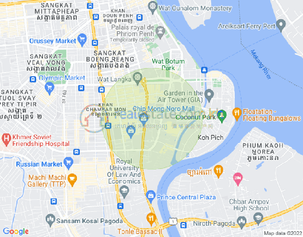 Карта Тул Том Пунг 1, Чамкармон, Пномпень