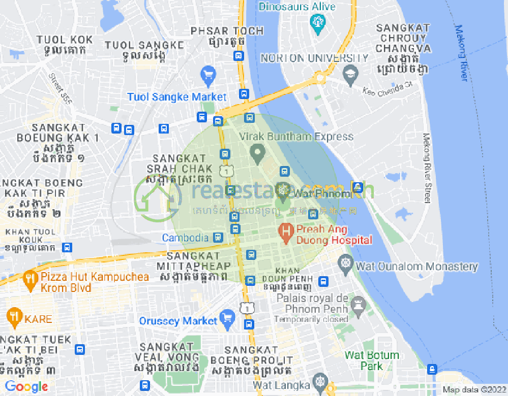 Map of Chakto Mukh, Daun Penh, Phnom Penh