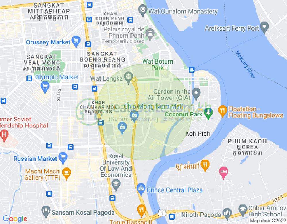 Carte de BKK 1, Boeng Keng Kang, Phnom Penh