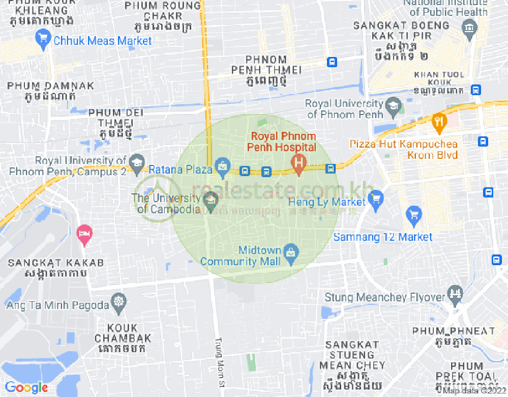 クラントノン, センソック, プノンペンの地図