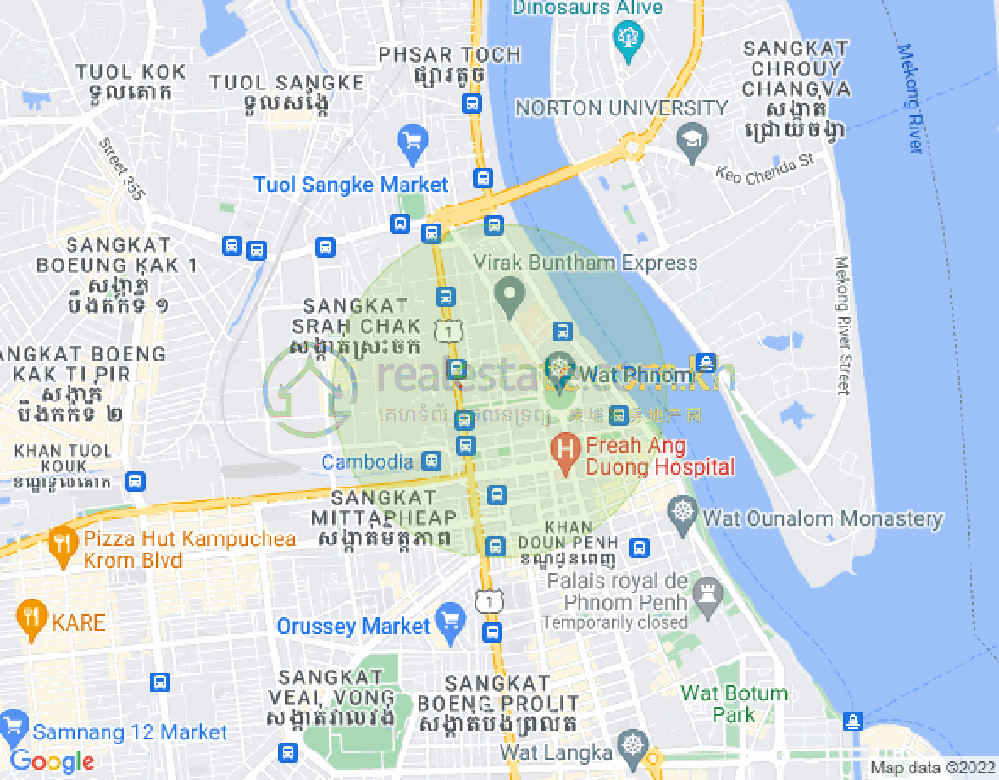 Map of Chakto Mukh, Daun Penh, Phnom Penh