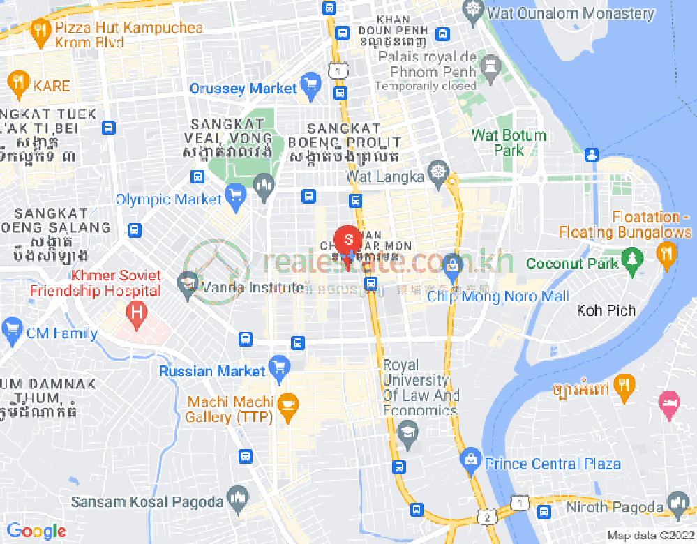 BKK 2, ボンケンコン, プノンペンの地図