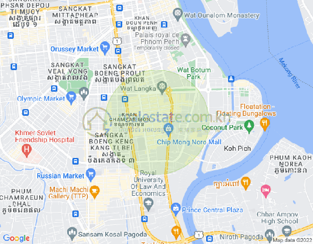 Mapa: BKK 1, Boeng Keng Kang, Phnom Penh