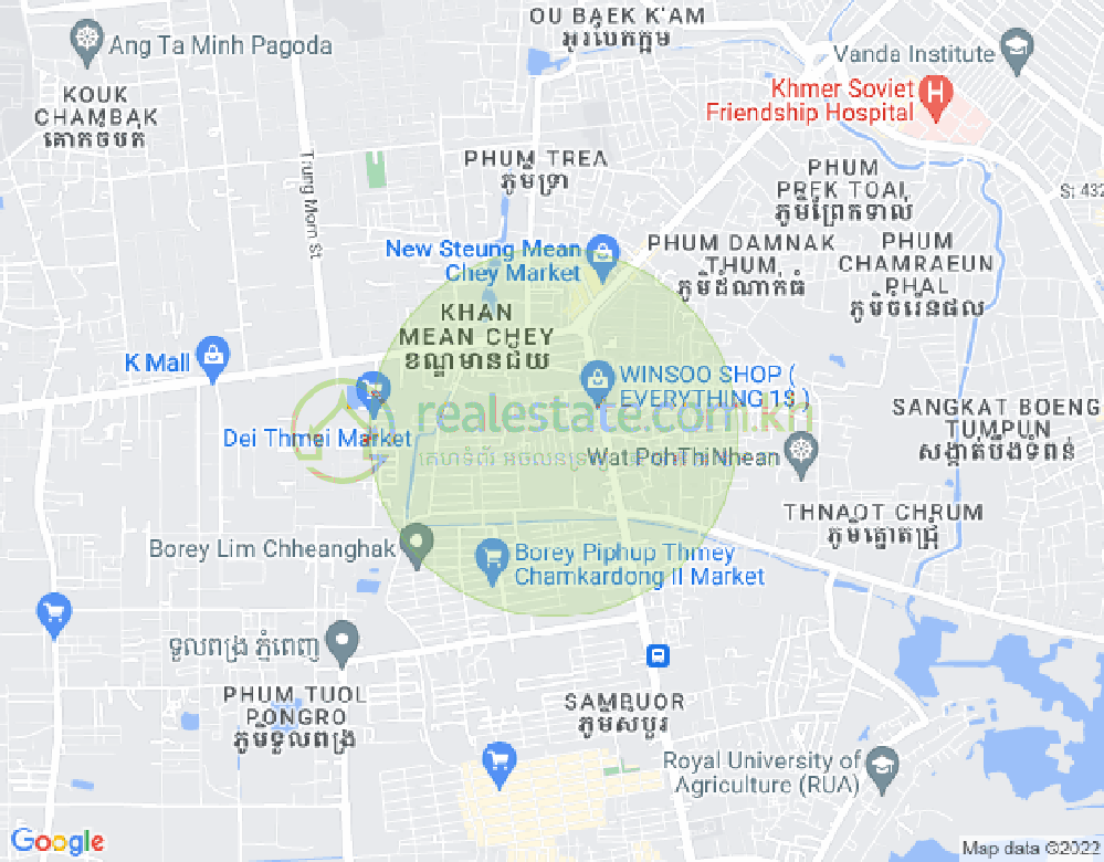 Stueng Mean chey区, 棉芷区, 金边地图