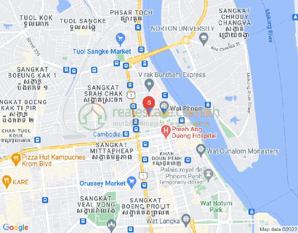 四臂湾分区, 隆边区, 金边地图