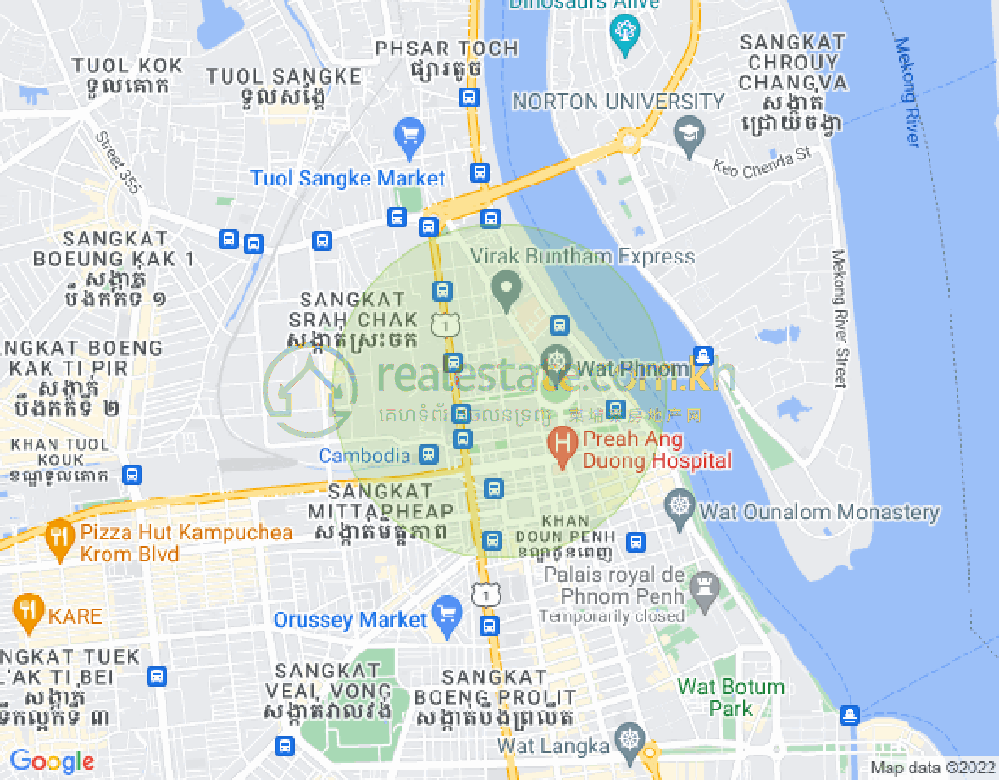四臂湾分区, 隆边区, 金边地图