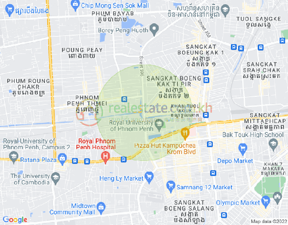 Mapa: Boeung Kak 2, Toul Kork, Phnom Penh