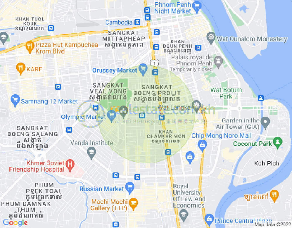 Mapa: Boeung Prolit, 7 Makara, Phnom Penh