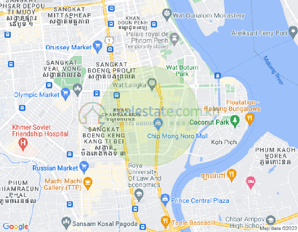 Carte de BKK 1, Boeng Keng Kang, Phnom Penh