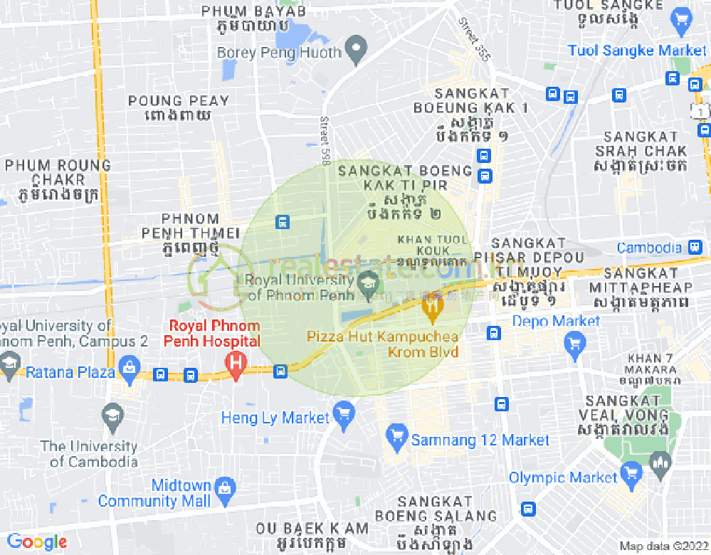 プサー・デポー1, トゥールコーク, プノンペンの地図