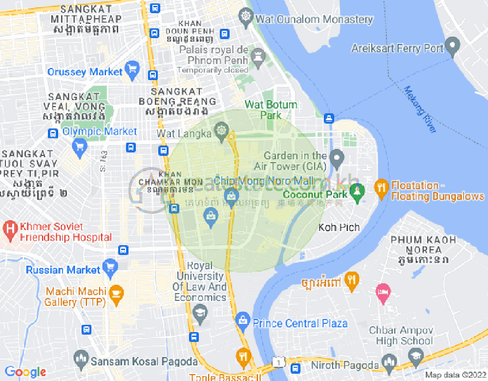 百色河分区, 占卡蒙, 金边地图