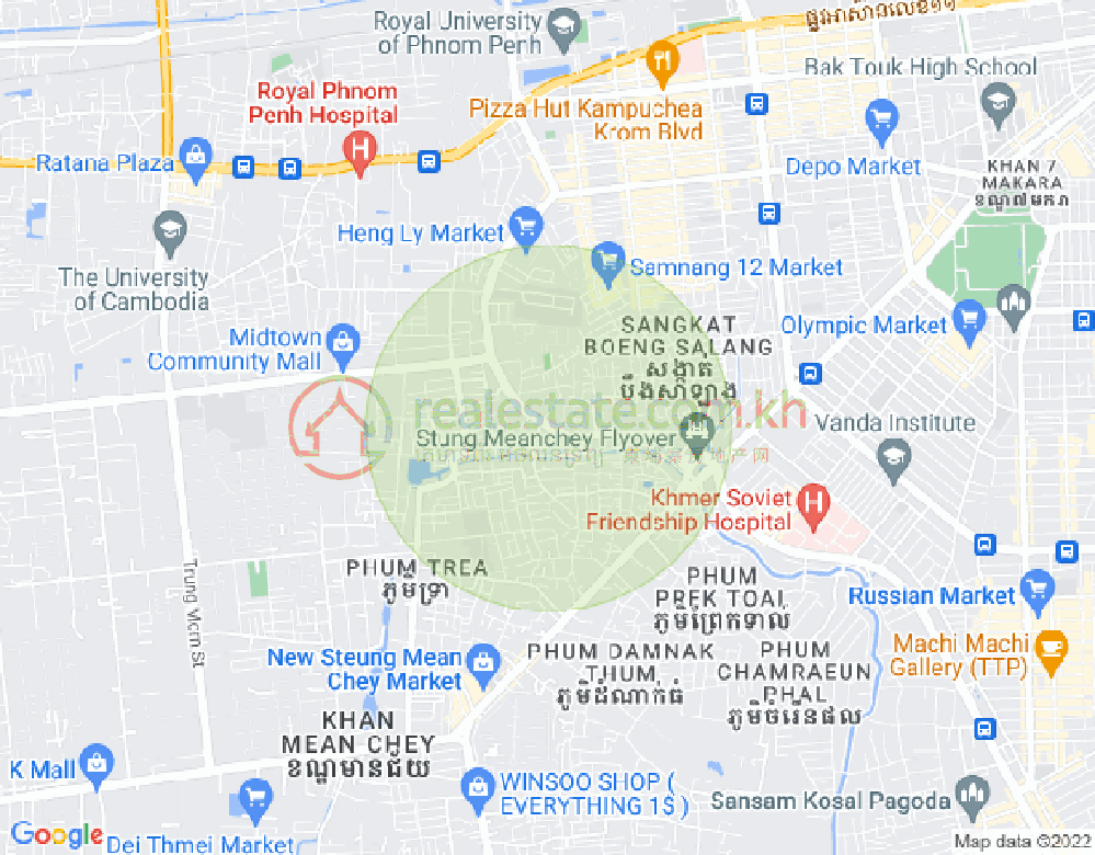 Map of Krang Thnong, Sen Sok, Phnom Penh