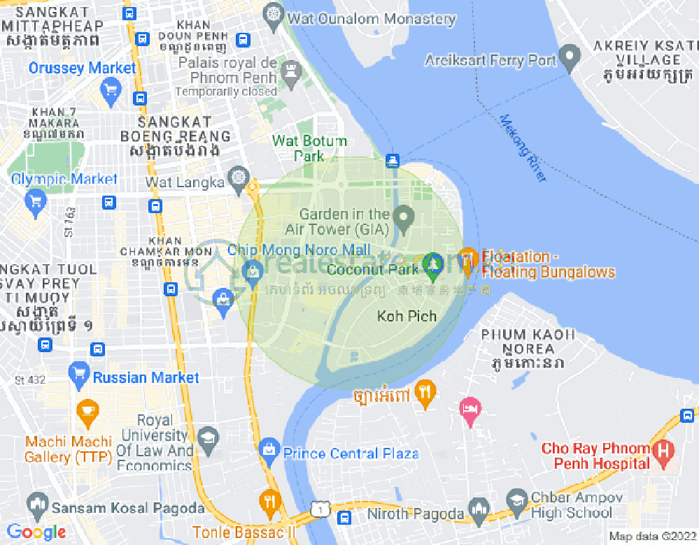 百色河分区, 占卡蒙, 金边地图