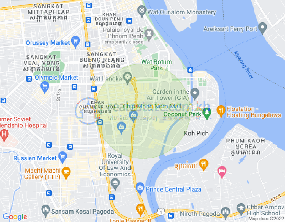 百色河分区, 占卡蒙, 金边地图