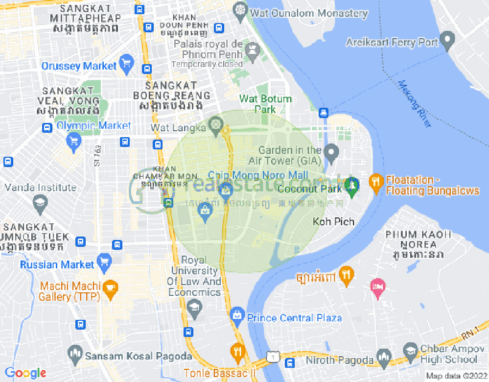 百色河分区, 占卡蒙, 金边地图