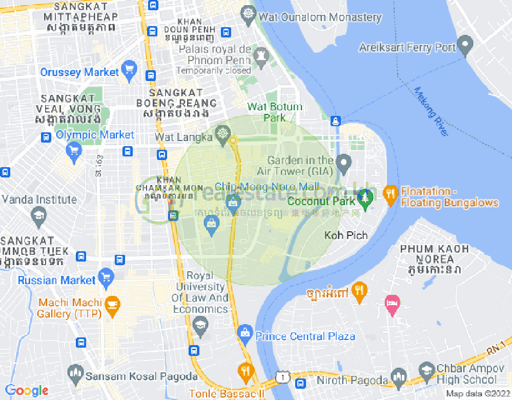 百色河分区, 占卡蒙, 金边地图