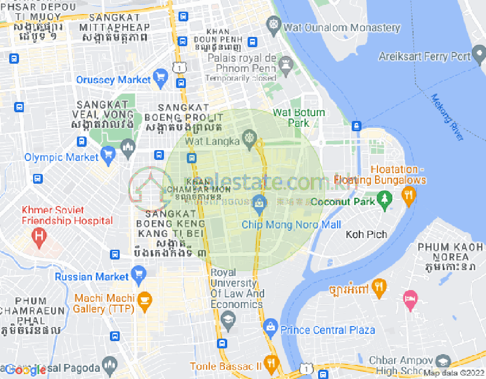 万景岗1分区（BKK1), 波哥堪, 金边地图
