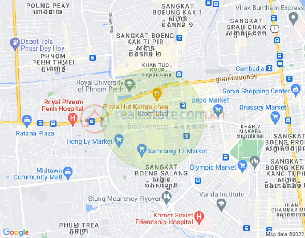 Карта Туек L'ak 1, Тул Кок, Пномпень