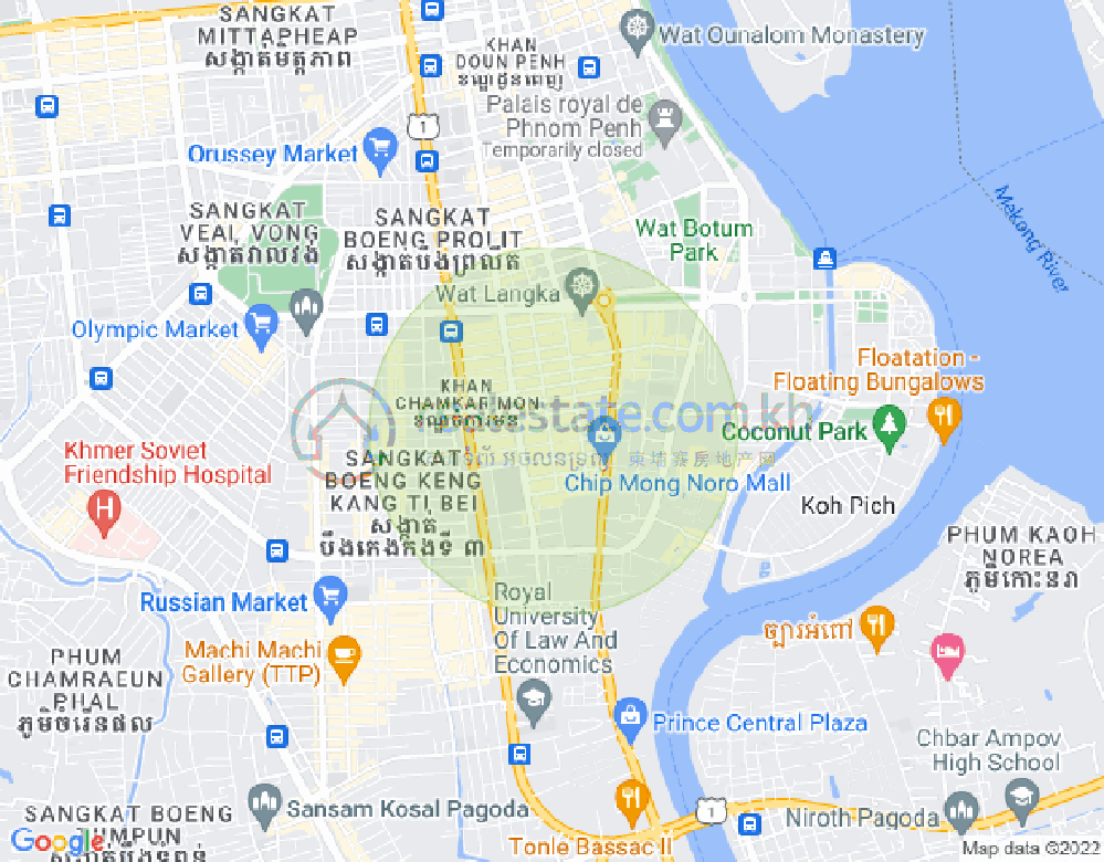 만경강2부구(BKK2), 벙껭깡, 프놈펜 지도