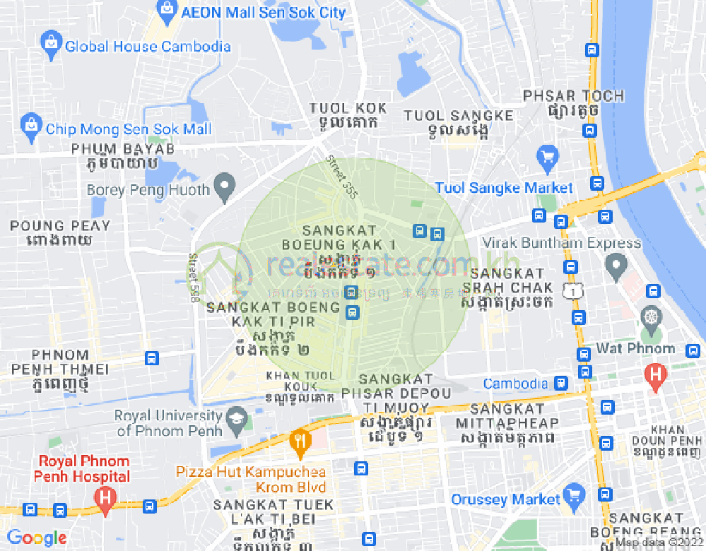 万谷湖1分区, 堆谷区, 金边地图