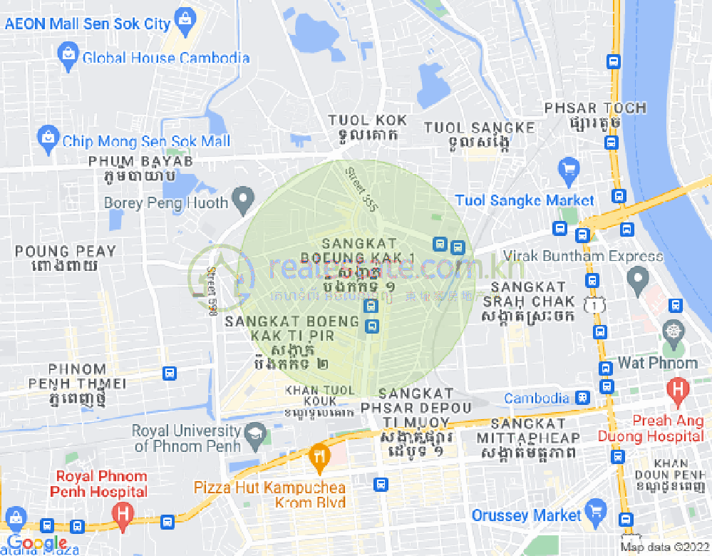 万谷湖1分区, 堆谷区, 金边地图