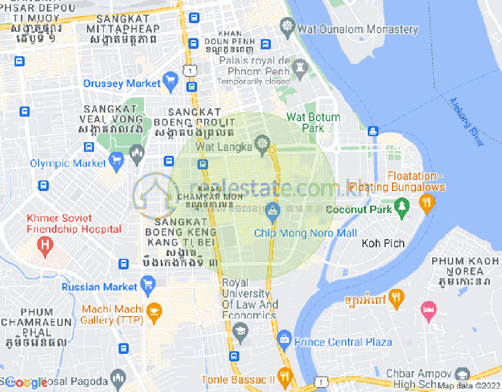 Map of BKK 1, Boeng Keng Kang, Phnom Penh