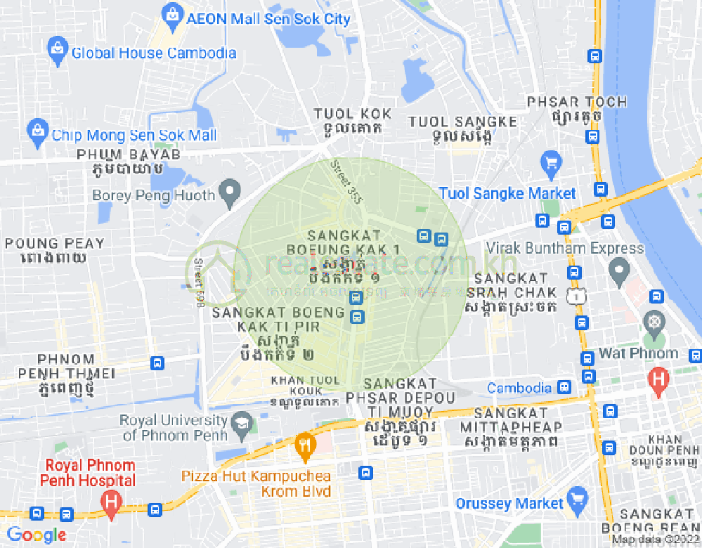 万谷湖1分区, 堆谷区, 金边地图
