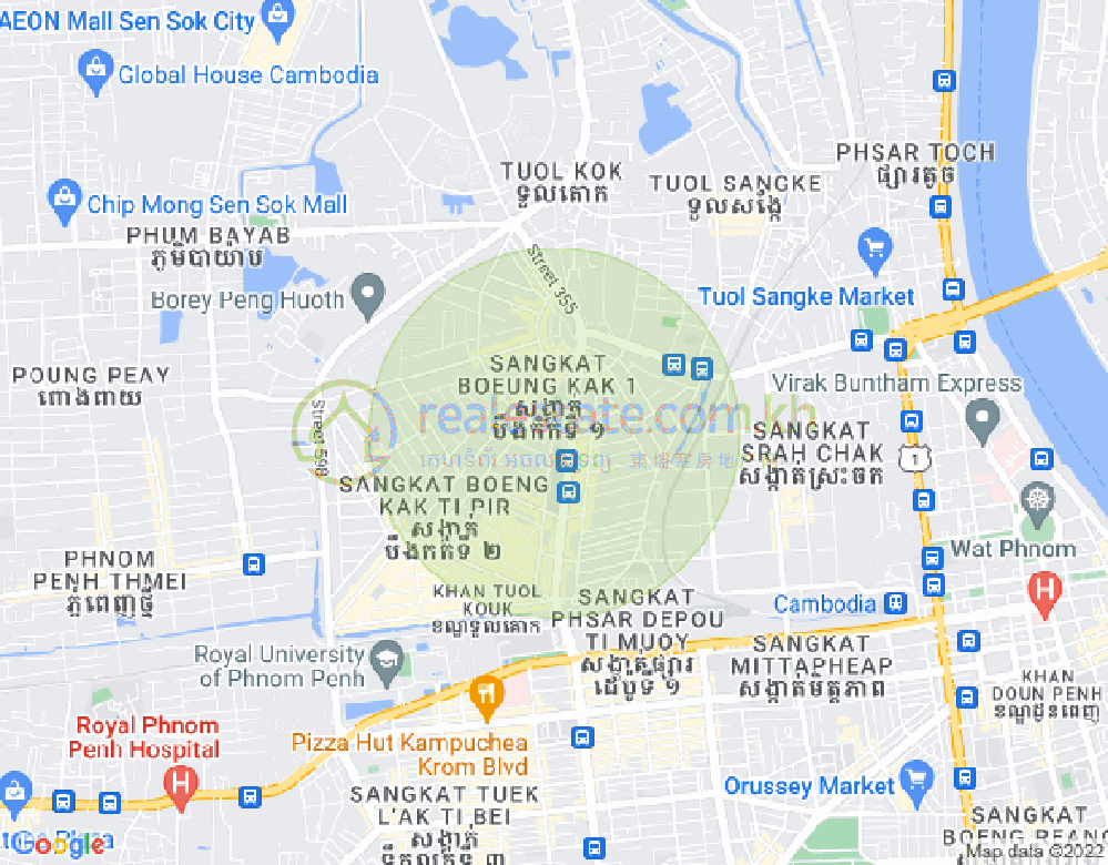 万谷湖1分区, 堆谷区, 金边地图